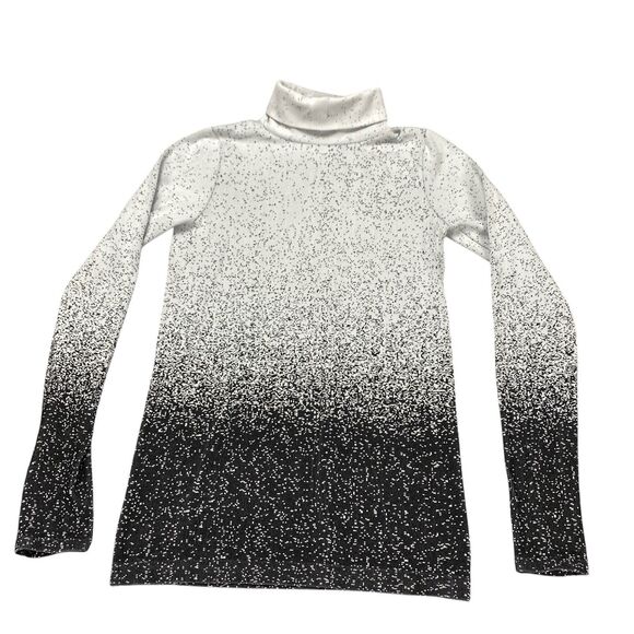 Athleta Flurry Blizzard Gradient Turtleneck Shirt Womens Ribbed Top Size Medium - Picture 9 of 14